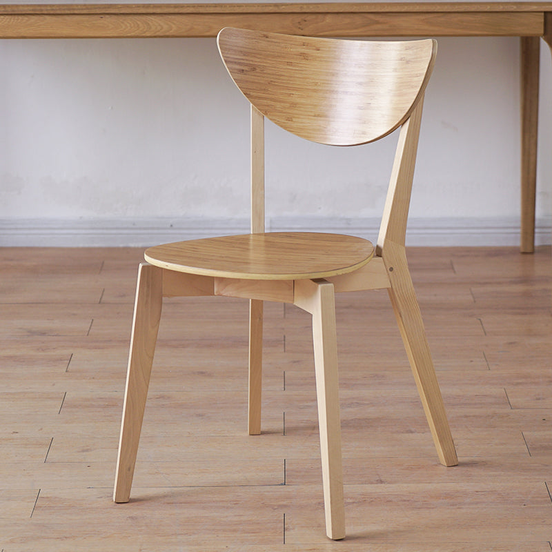 Open Back Armless Dining Chairs Stackable Side Dining Chairs with Wood Legs Wood 1 Piece Clearhalo ' kitchen&dining_furn' 'Dining Chairs' 'Dining Tables & Seating' 'dining_chair' 'furn' 'furn_dining_chair' 'Furniture' 'furniture_dining_chair' 'Kitchen & Dining Furniture' 'kitchen' 3755863