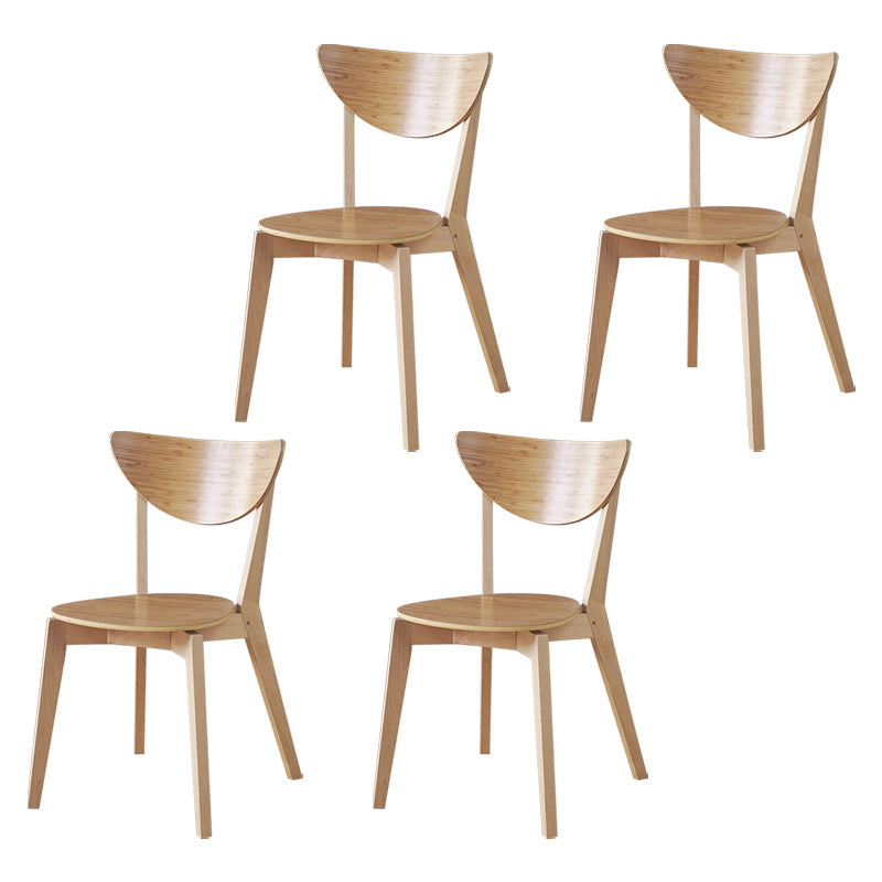 Open Back Armless Dining Chairs Stackable Side Dining Chairs with Wood Legs Wood 4 Piece Set Clearhalo ' kitchen&dining_furn' 'Dining Chairs' 'Dining Tables & Seating' 'dining_chair' 'furn' 'furn_dining_chair' 'Furniture' 'furniture_dining_chair' 'Kitchen & Dining Furniture' 'kitchen' 3755866