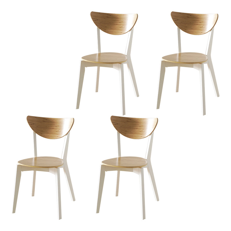 Open Back Armless Dining Chairs Stackable Side Dining Chairs with Wood Legs Light Brown 4 Piece Set Clearhalo ' kitchen&dining_furn' 'Dining Chairs' 'Dining Tables & Seating' 'dining_chair' 'furn' 'furn_dining_chair' 'Furniture' 'furniture_dining_chair' 'Kitchen & Dining Furniture' 'kitchen' 3755873