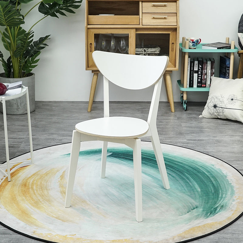 Open Back Armless Dining Chairs Stackable Side Dining Chairs with Wood Legs White 1 Piece Clearhalo ' kitchen&dining_furn' 'Dining Chairs' 'Dining Tables & Seating' 'dining_chair' 'furn' 'furn_dining_chair' 'Furniture' 'furniture_dining_chair' 'Kitchen & Dining Furniture' 'kitchen' 3755880