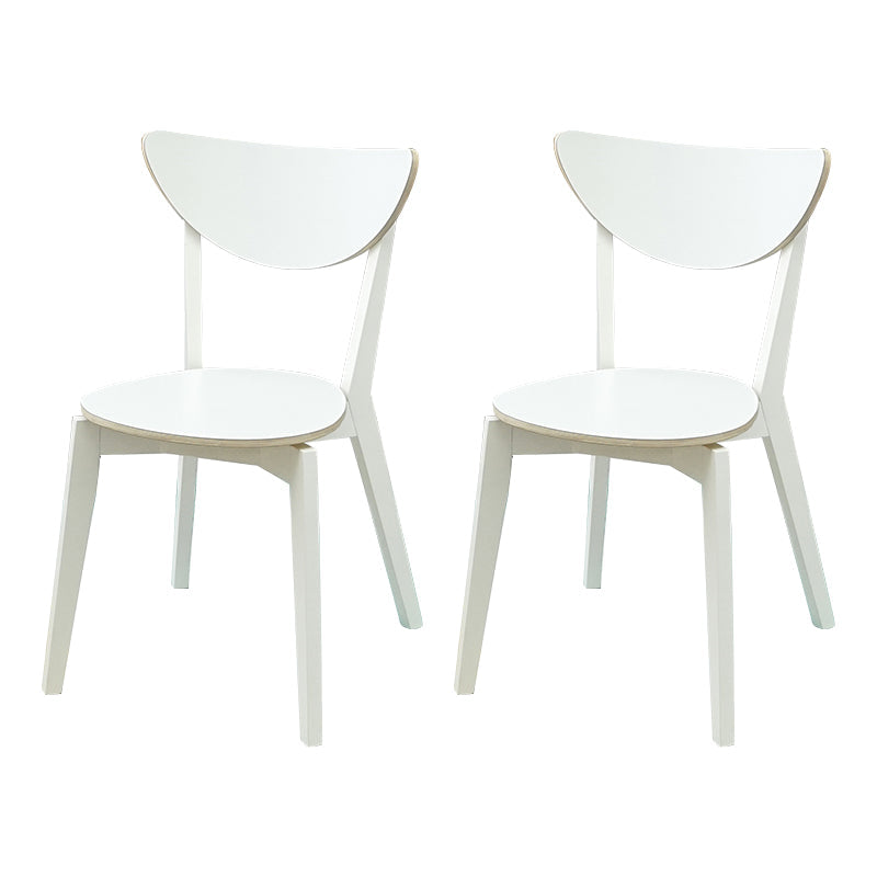 Open Back Armless Dining Chairs Stackable Side Dining Chairs with Wood Legs White 2 Piece Set Clearhalo ' kitchen&dining_furn' 'Dining Chairs' 'Dining Tables & Seating' 'dining_chair' 'furn' 'furn_dining_chair' 'Furniture' 'furniture_dining_chair' 'Kitchen & Dining Furniture' 'kitchen' 3755882
