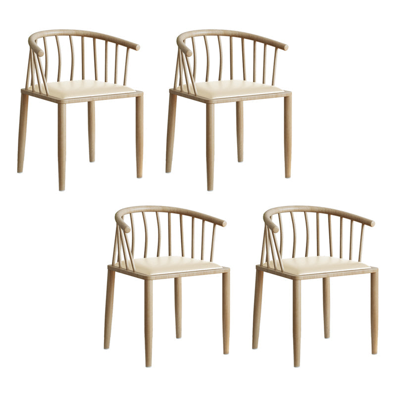 Contemporary Metal Dining Room Chairs Upholstered Armchair for Home Use Beige 4 Piece Set Natural Wood Clearhalo ' kitchen&dining_furn' 'Dining Chairs' 'Dining Tables & Seating' 'dining_chair' 'furn' 'furn_dining_chair' 'Furniture' 'furniture_dining_chair' 'Kitchen & Dining Furniture' 'kitchen' 3755929