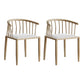 Contemporary Metal Dining Room Chairs Upholstered Armchair for Home Use White 2 Piece Set Natural Wood Clearhalo ' kitchen&dining_furn' 'Dining Chairs' 'Dining Tables & Seating' 'dining_chair' 'furn' 'furn_dining_chair' 'Furniture' 'furniture_dining_chair' 'Kitchen & Dining Furniture' 'kitchen' 3755933