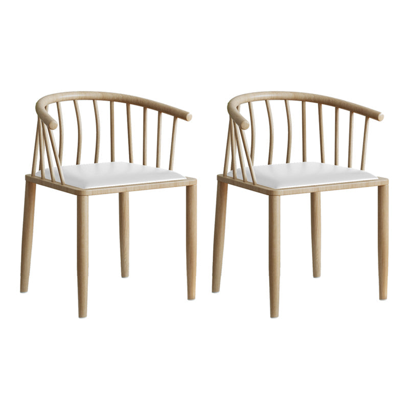 Contemporary Metal Dining Room Chairs Upholstered Armchair for Home Use White 2 Piece Set Natural Wood Clearhalo ' kitchen&dining_furn' 'Dining Chairs' 'Dining Tables & Seating' 'dining_chair' 'furn' 'furn_dining_chair' 'Furniture' 'furniture_dining_chair' 'Kitchen & Dining Furniture' 'kitchen' 3755933