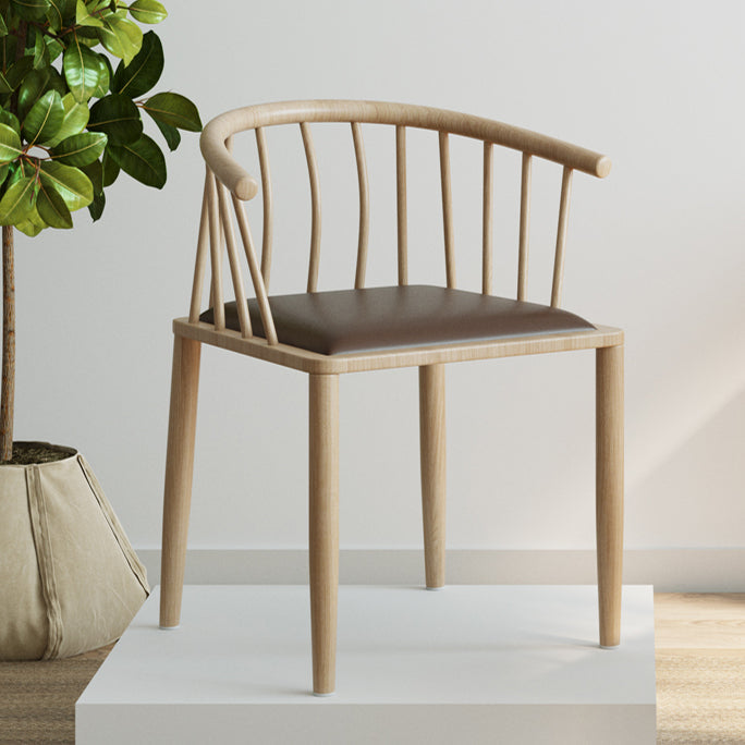 Contemporary Metal Dining Room Chairs Upholstered Armchair for Home Use Coffee 1 Piece Natural Wood Clearhalo ' kitchen&dining_furn' 'Dining Chairs' 'Dining Tables & Seating' 'dining_chair' 'furn' 'furn_dining_chair' 'Furniture' 'furniture_dining_chair' 'Kitchen & Dining Furniture' 'kitchen' 3755937