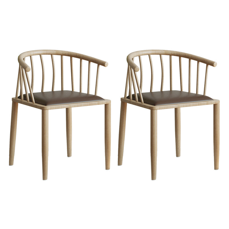 Contemporary Metal Dining Room Chairs Upholstered Armchair for Home Use Coffee 2 Piece Set Natural Wood Clearhalo ' kitchen&dining_furn' 'Dining Chairs' 'Dining Tables & Seating' 'dining_chair' 'furn' 'furn_dining_chair' 'Furniture' 'furniture_dining_chair' 'Kitchen & Dining Furniture' 'kitchen' 3755939