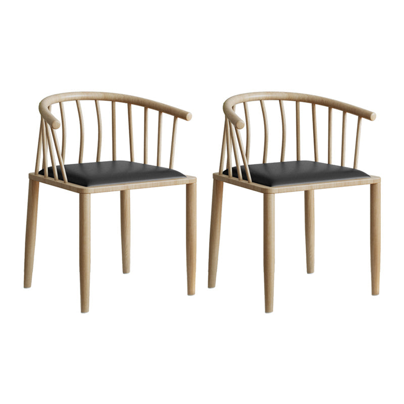 Contemporary Metal Dining Room Chairs Upholstered Armchair for Home Use Black 2 Piece Set Natural Wood Clearhalo ' kitchen&dining_furn' 'Dining Chairs' 'Dining Tables & Seating' 'dining_chair' 'furn' 'furn_dining_chair' 'Furniture' 'furniture_dining_chair' 'Kitchen & Dining Furniture' 'kitchen' 3755945