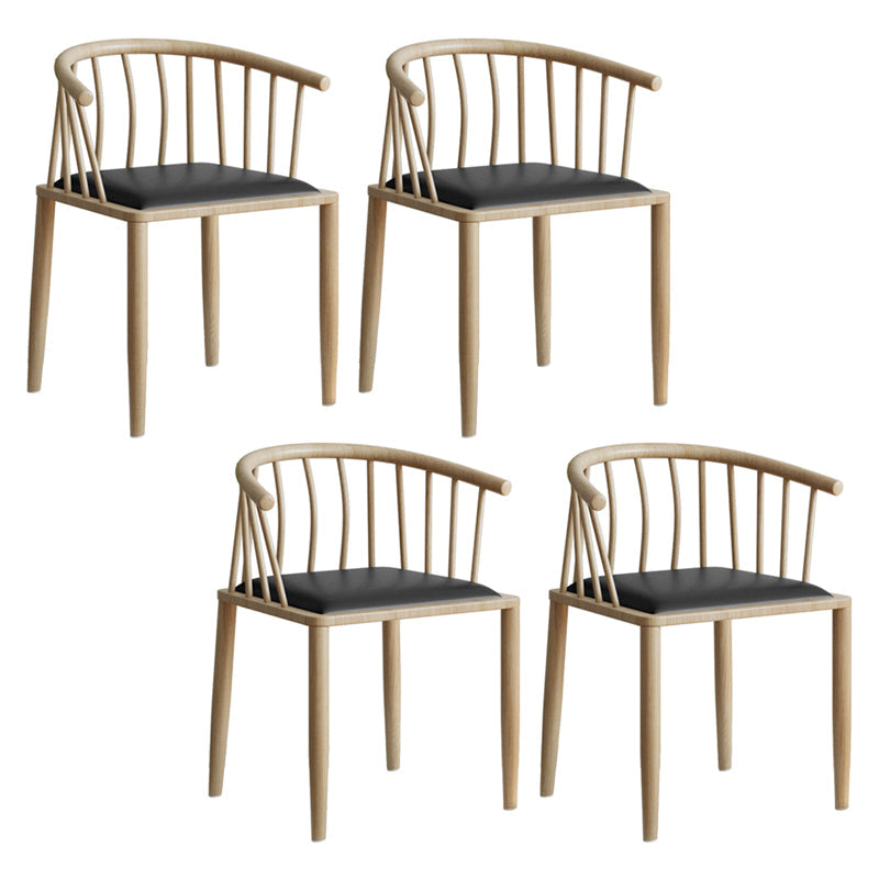 Contemporary Metal Dining Room Chairs Upholstered Armchair for Home Use Black 4 Piece Set Natural Wood Clearhalo ' kitchen&dining_furn' 'Dining Chairs' 'Dining Tables & Seating' 'dining_chair' 'furn' 'furn_dining_chair' 'Furniture' 'furniture_dining_chair' 'Kitchen & Dining Furniture' 'kitchen' 3755947