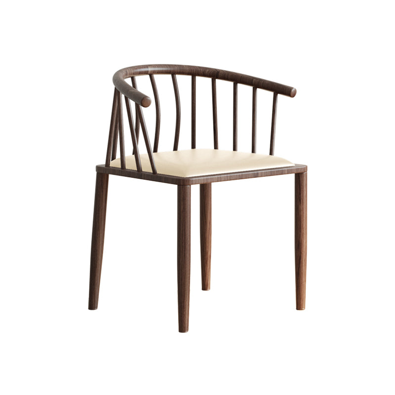 Contemporary Metal Dining Room Chairs Upholstered Armchair for Home Use Beige 1 Piece Walnut Clearhalo ' kitchen&dining_furn' 'Dining Chairs' 'Dining Tables & Seating' 'dining_chair' 'furn' 'furn_dining_chair' 'Furniture' 'furniture_dining_chair' 'Kitchen & Dining Furniture' 'kitchen' 3755949
