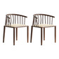 Contemporary Metal Dining Room Chairs Upholstered Armchair for Home Use Beige 2 Piece Set Walnut Clearhalo ' kitchen&dining_furn' 'Dining Chairs' 'Dining Tables & Seating' 'dining_chair' 'furn' 'furn_dining_chair' 'Furniture' 'furniture_dining_chair' 'Kitchen & Dining Furniture' 'kitchen' 3755950