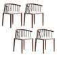 Contemporary Metal Dining Room Chairs Upholstered Armchair for Home Use White 4 Piece Set Walnut Clearhalo ' kitchen&dining_furn' 'Dining Chairs' 'Dining Tables & Seating' 'dining_chair' 'furn' 'furn_dining_chair' 'Furniture' 'furniture_dining_chair' 'Kitchen & Dining Furniture' 'kitchen' 3755954