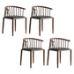 Contemporary Metal Dining Room Chairs Upholstered Armchair for Home Use Black 4 Piece Set Walnut Clearhalo ' kitchen&dining_furn' 'Dining Chairs' 'Dining Tables & Seating' 'dining_chair' 'furn' 'furn_dining_chair' 'Furniture' 'furniture_dining_chair' 'Kitchen & Dining Furniture' 'kitchen' 3755957