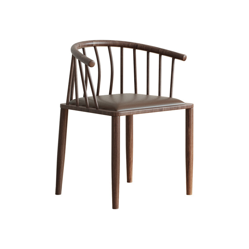 Contemporary Metal Dining Room Chairs Upholstered Armchair for Home Use Coffee 1 Piece Walnut Clearhalo ' kitchen&dining_furn' 'Dining Chairs' 'Dining Tables & Seating' 'dining_chair' 'furn' 'furn_dining_chair' 'Furniture' 'furniture_dining_chair' 'Kitchen & Dining Furniture' 'kitchen' 3755958