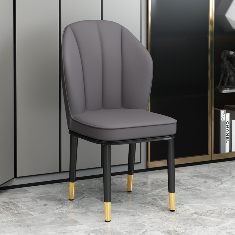 European Glam Style Metal Chairs Kitchen Dining Room Wingback Side Chair Set Dark Gray 1 Piece Clearhalo ' kitchen&dining_furn' 'Dining Chairs' 'Dining Tables & Seating' 'dining_chair' 'furn' 'furn_dining_chair' 'Furniture' 'furniture_dining_chair' 'Kitchen & Dining Furniture' 'kitchen' 3755962