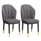 European Glam Style Metal Chairs Kitchen Dining Room Wingback Side Chair Set Dark Gray 2 Piece Set Clearhalo ' kitchen&dining_furn' 'Dining Chairs' 'Dining Tables & Seating' 'dining_chair' 'furn' 'furn_dining_chair' 'Furniture' 'furniture_dining_chair' 'Kitchen & Dining Furniture' 'kitchen' 3755964
