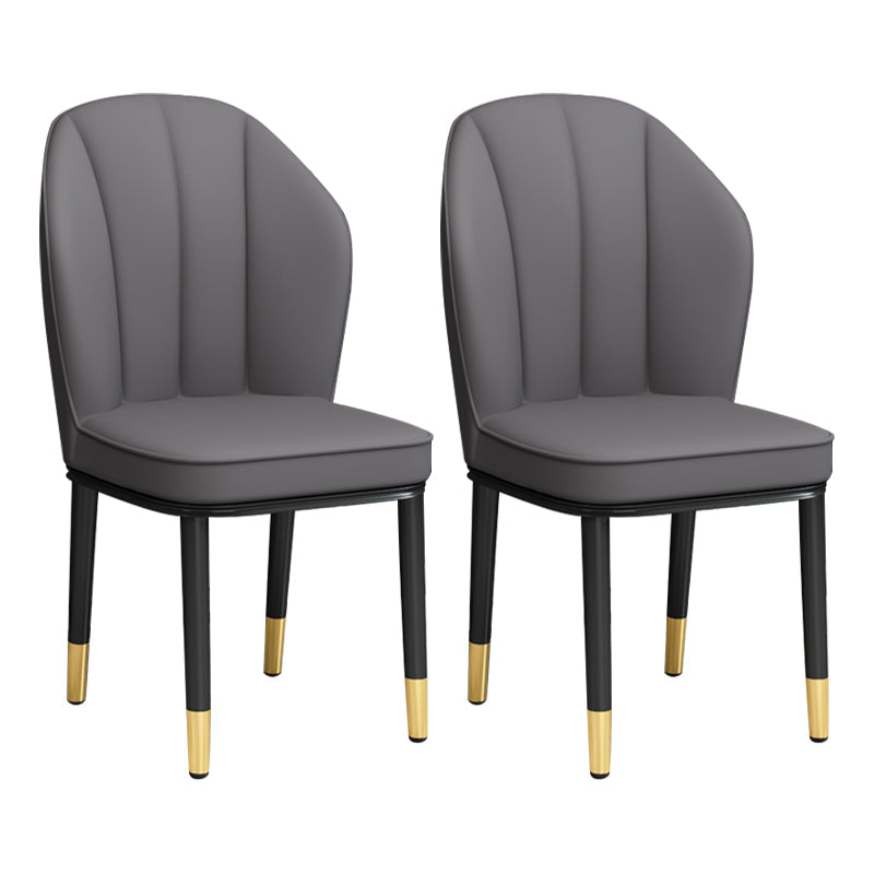 European Glam Style Metal Chairs Kitchen Dining Room Wingback Side Chair Set Dark Gray 2 Piece Set Clearhalo ' kitchen&dining_furn' 'Dining Chairs' 'Dining Tables & Seating' 'dining_chair' 'furn' 'furn_dining_chair' 'Furniture' 'furniture_dining_chair' 'Kitchen & Dining Furniture' 'kitchen' 3755964