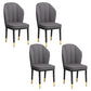 European Glam Style Metal Chairs Kitchen Dining Room Wingback Side Chair Set Dark Gray 4 Piece Set Clearhalo ' kitchen&dining_furn' 'Dining Chairs' 'Dining Tables & Seating' 'dining_chair' 'furn' 'furn_dining_chair' 'Furniture' 'furniture_dining_chair' 'Kitchen & Dining Furniture' 'kitchen' 3755966