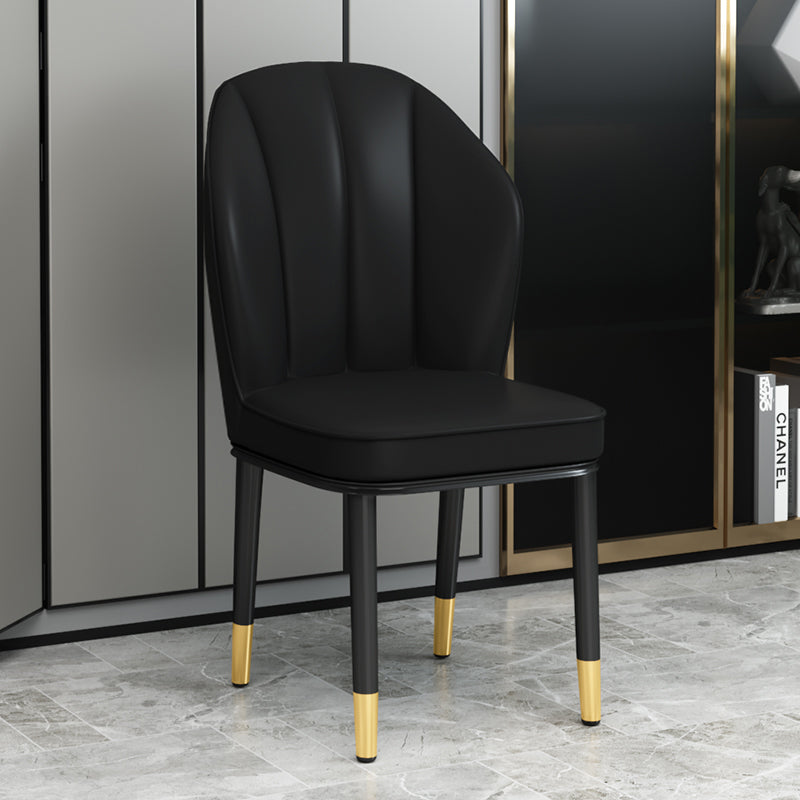 European Glam Style Metal Chairs Kitchen Dining Room Wingback Side Chair Set Black 1 Piece Clearhalo ' kitchen&dining_furn' 'Dining Chairs' 'Dining Tables & Seating' 'dining_chair' 'furn' 'furn_dining_chair' 'Furniture' 'furniture_dining_chair' 'Kitchen & Dining Furniture' 'kitchen' 3755967