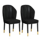 European Glam Style Metal Chairs Kitchen Dining Room Wingback Side Chair Set Black 2 Piece Set Clearhalo ' kitchen&dining_furn' 'Dining Chairs' 'Dining Tables & Seating' 'dining_chair' 'furn' 'furn_dining_chair' 'Furniture' 'furniture_dining_chair' 'Kitchen & Dining Furniture' 'kitchen' 3755970
