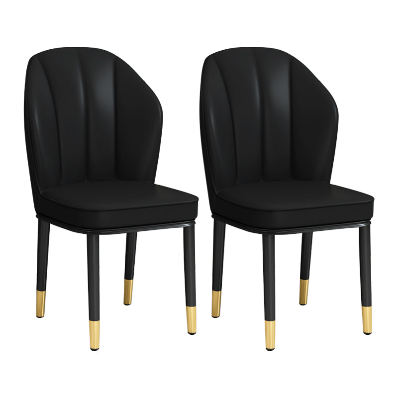 European Glam Style Metal Chairs Kitchen Dining Room Wingback Side Chair Set Black 2 Piece Set Clearhalo ' kitchen&dining_furn' 'Dining Chairs' 'Dining Tables & Seating' 'dining_chair' 'furn' 'furn_dining_chair' 'Furniture' 'furniture_dining_chair' 'Kitchen & Dining Furniture' 'kitchen' 3755970
