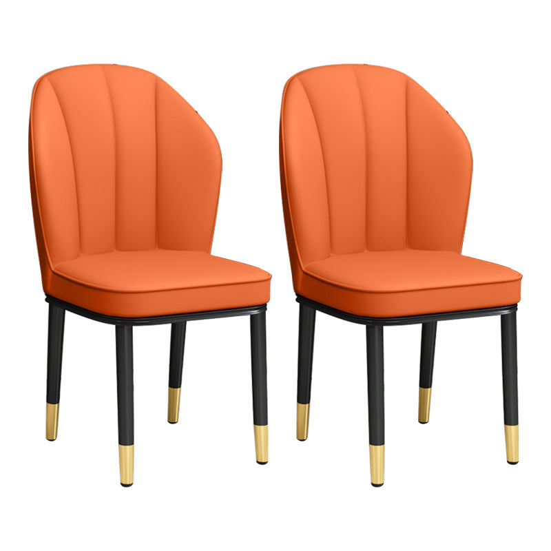 European Glam Style Metal Chairs Kitchen Dining Room Wingback Side Chair Set Orange 2 Piece Set Clearhalo ' kitchen&dining_furn' 'Dining Chairs' 'Dining Tables & Seating' 'dining_chair' 'furn' 'furn_dining_chair' 'Furniture' 'furniture_dining_chair' 'Kitchen & Dining Furniture' 'kitchen' 3755975