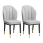 European Glam Style Metal Chairs Kitchen Dining Room Wingback Side Chair Set Light Gray 2 Piece Set Clearhalo ' kitchen&dining_furn' 'Dining Chairs' 'Dining Tables & Seating' 'dining_chair' 'furn' 'furn_dining_chair' 'Furniture' 'furniture_dining_chair' 'Kitchen & Dining Furniture' 'kitchen' 3755981