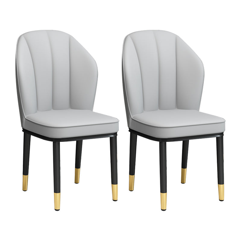 European Glam Style Metal Chairs Kitchen Dining Room Wingback Side Chair Set Light Gray 2 Piece Set Clearhalo ' kitchen&dining_furn' 'Dining Chairs' 'Dining Tables & Seating' 'dining_chair' 'furn' 'furn_dining_chair' 'Furniture' 'furniture_dining_chair' 'Kitchen & Dining Furniture' 'kitchen' 3755981