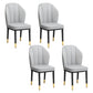 European Glam Style Metal Chairs Kitchen Dining Room Wingback Side Chair Set Light Gray 4 Piece Set Clearhalo ' kitchen&dining_furn' 'Dining Chairs' 'Dining Tables & Seating' 'dining_chair' 'furn' 'furn_dining_chair' 'Furniture' 'furniture_dining_chair' 'Kitchen & Dining Furniture' 'kitchen' 3755983