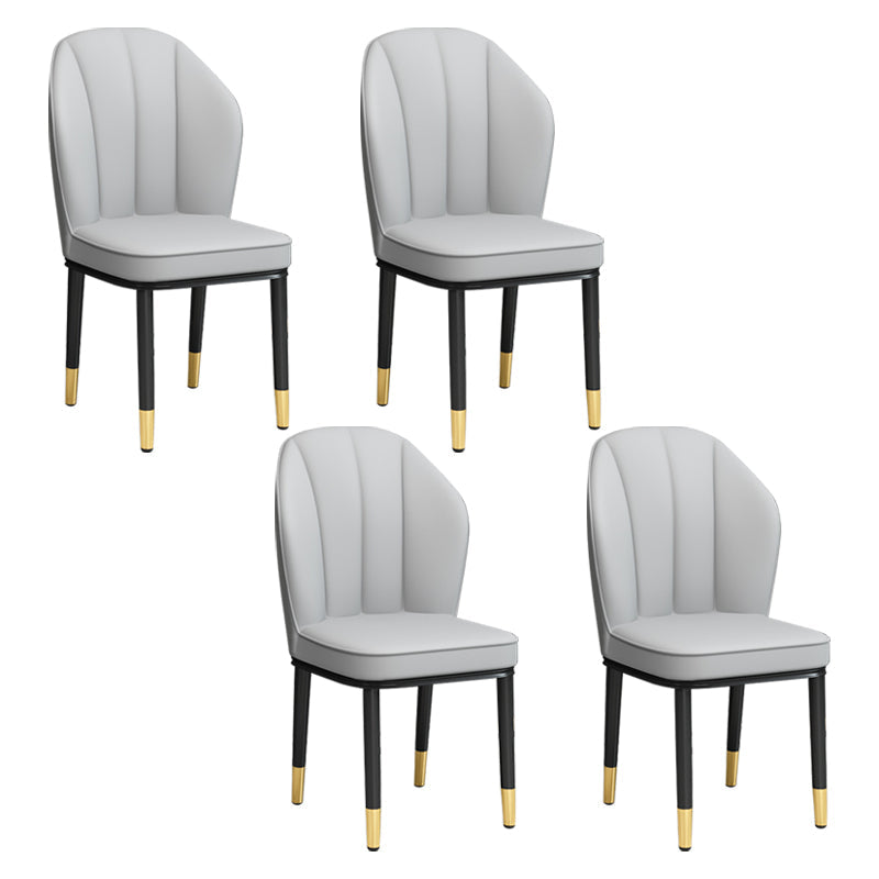 European Glam Style Metal Chairs Kitchen Dining Room Wingback Side Chair Set Light Gray 4 Piece Set Clearhalo ' kitchen&dining_furn' 'Dining Chairs' 'Dining Tables & Seating' 'dining_chair' 'furn' 'furn_dining_chair' 'Furniture' 'furniture_dining_chair' 'Kitchen & Dining Furniture' 'kitchen' 3755983
