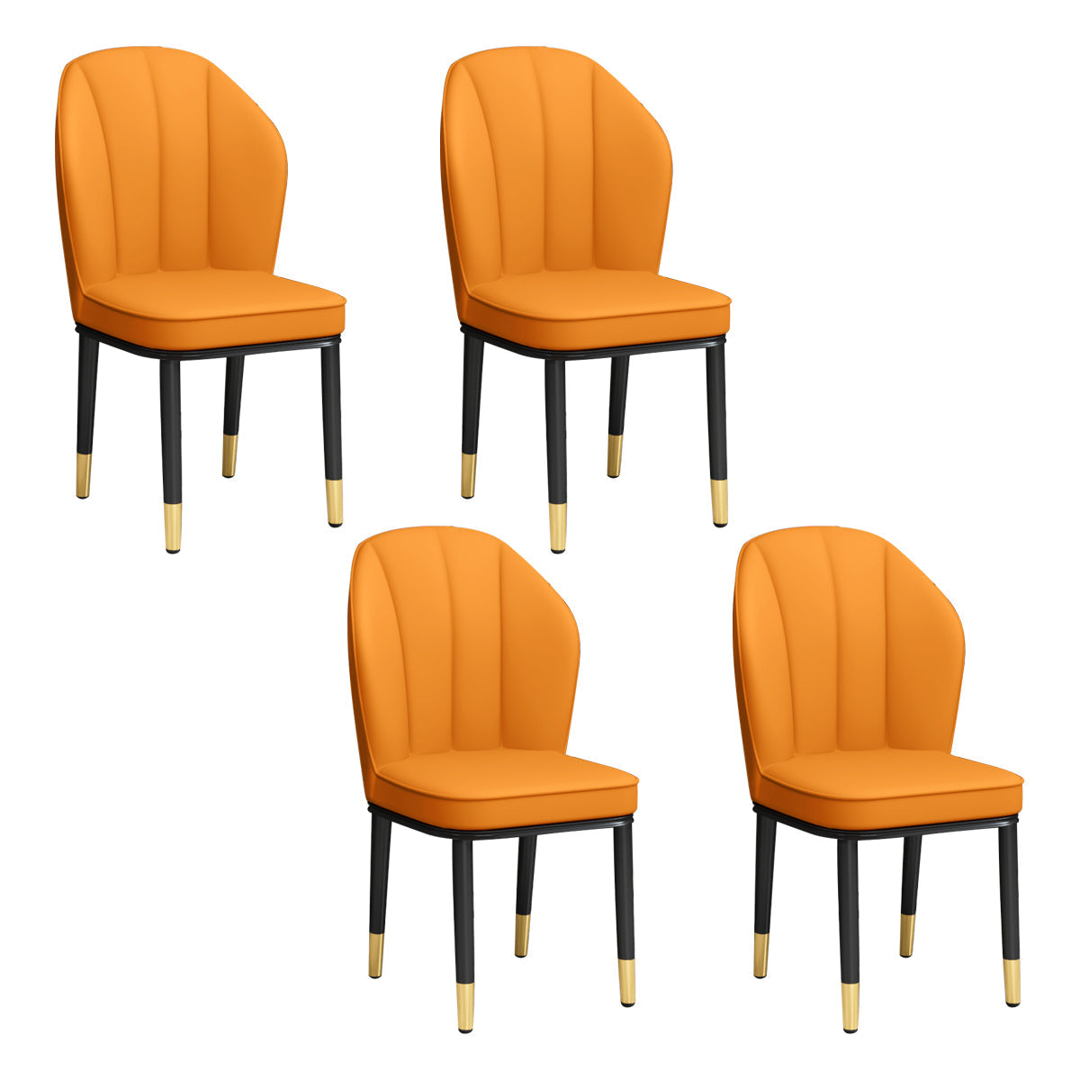European Glam Style Metal Chairs Kitchen Dining Room Wingback Side Chair Set Yellow 4 Piece Set Clearhalo ' kitchen&dining_furn' 'Dining Chairs' 'Dining Tables & Seating' 'dining_chair' 'furn' 'furn_dining_chair' 'Furniture' 'furniture_dining_chair' 'Kitchen & Dining Furniture' 'kitchen' 3755990
