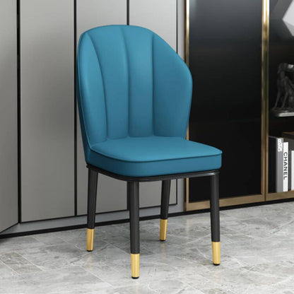 European Glam Style Metal Chairs Kitchen Dining Room Wingback Side Chair Set Peacock Blue 1 Piece Clearhalo ' kitchen&dining_furn' 'Dining Chairs' 'Dining Tables & Seating' 'dining_chair' 'furn' 'furn_dining_chair' 'Furniture' 'furniture_dining_chair' 'Kitchen & Dining Furniture' 'kitchen' 3755991