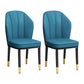 European Glam Style Metal Chairs Kitchen Dining Room Wingback Side Chair Set Peacock Blue 2 Piece Set Clearhalo ' kitchen&dining_furn' 'Dining Chairs' 'Dining Tables & Seating' 'dining_chair' 'furn' 'furn_dining_chair' 'Furniture' 'furniture_dining_chair' 'Kitchen & Dining Furniture' 'kitchen' 3755992