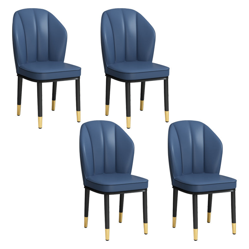 European Glam Style Metal Chairs Kitchen Dining Room Wingback Side Chair Set Royal Blue 4 Piece Set Clearhalo ' kitchen&dining_furn' 'Dining Chairs' 'Dining Tables & Seating' 'dining_chair' 'furn' 'furn_dining_chair' 'Furniture' 'furniture_dining_chair' 'Kitchen & Dining Furniture' 'kitchen' 3755996