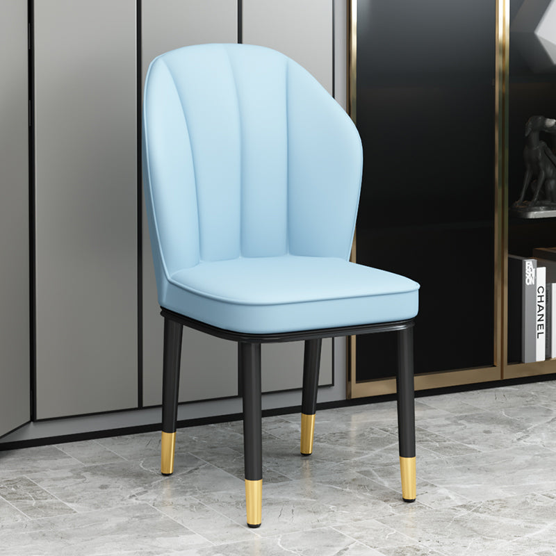 European Glam Style Metal Chairs Kitchen Dining Room Wingback Side Chair Set Sky Blue 1 Piece Clearhalo ' kitchen&dining_furn' 'Dining Chairs' 'Dining Tables & Seating' 'dining_chair' 'furn' 'furn_dining_chair' 'Furniture' 'furniture_dining_chair' 'Kitchen & Dining Furniture' 'kitchen' 3755997