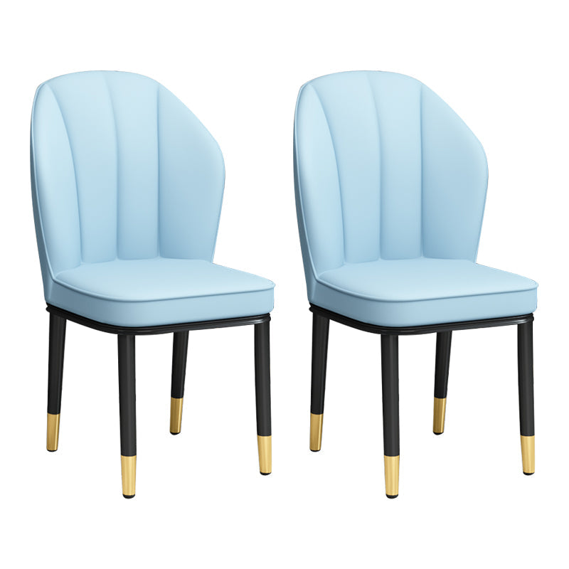European Glam Style Metal Chairs Kitchen Dining Room Wingback Side Chair Set Sky Blue 2 Piece Set Clearhalo ' kitchen&dining_furn' 'Dining Chairs' 'Dining Tables & Seating' 'dining_chair' 'furn' 'furn_dining_chair' 'Furniture' 'furniture_dining_chair' 'Kitchen & Dining Furniture' 'kitchen' 3755998