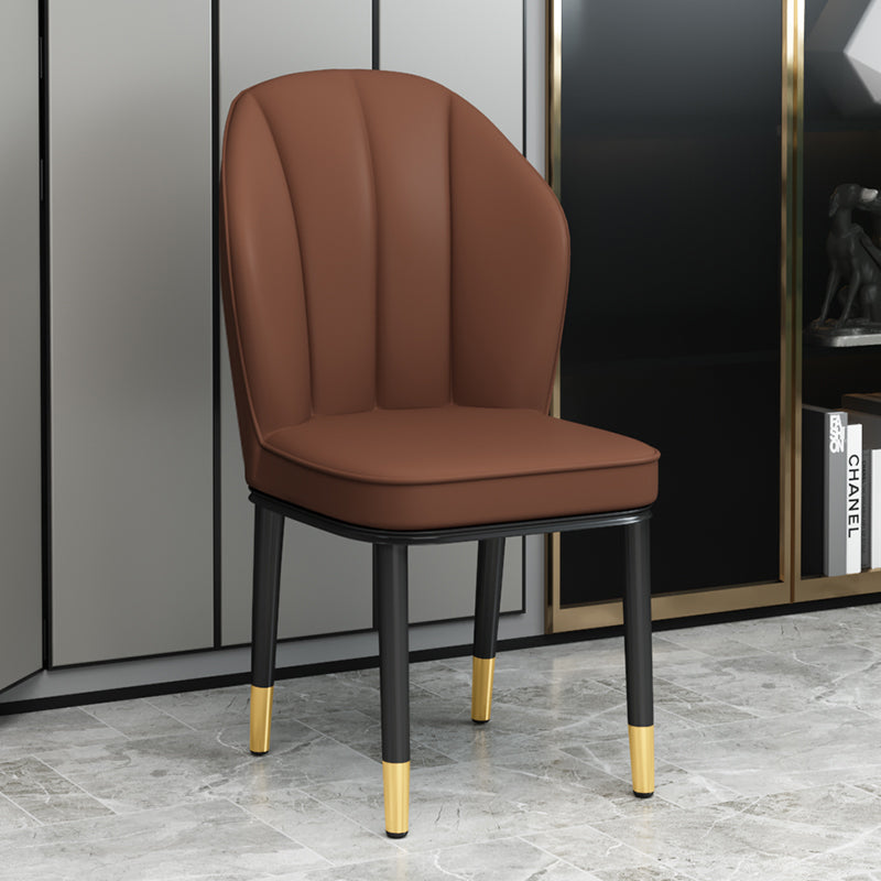 European Glam Style Metal Chairs Kitchen Dining Room Wingback Side Chair Set Brown 1 Piece Clearhalo ' kitchen&dining_furn' 'Dining Chairs' 'Dining Tables & Seating' 'dining_chair' 'furn' 'furn_dining_chair' 'Furniture' 'furniture_dining_chair' 'Kitchen & Dining Furniture' 'kitchen' 3756000