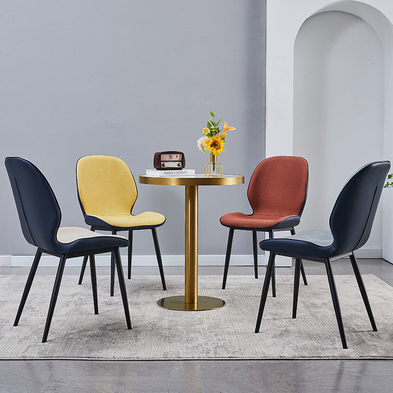 Home Scandinavian Side Chair Upholstered Solid Back Metal Dining Room Chair Clearhalo ' kitchen&dining_furn' 'Dining Chairs' 'Dining Tables & Seating' 'dining_chair' 'furn' 'furn_dining_chair' 'Furniture' 'furniture_dining_chair' 'Kitchen & Dining Furniture' 'kitchen' 3756010