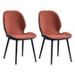 Home Scandinavian Side Chair Upholstered Solid Back Metal Dining Room Chair Red 2 Piece Set Clearhalo ' kitchen&dining_furn' 'Dining Chairs' 'Dining Tables & Seating' 'dining_chair' 'furn' 'furn_dining_chair' 'Furniture' 'furniture_dining_chair' 'Kitchen & Dining Furniture' 'kitchen' 3756011