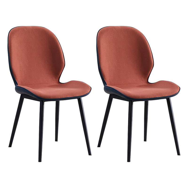 Home Scandinavian Side Chair Upholstered Solid Back Metal Dining Room Chair Red 2 Piece Set Clearhalo ' kitchen&dining_furn' 'Dining Chairs' 'Dining Tables & Seating' 'dining_chair' 'furn' 'furn_dining_chair' 'Furniture' 'furniture_dining_chair' 'Kitchen & Dining Furniture' 'kitchen' 3756011