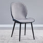 Home Scandinavian Side Chair Upholstered Solid Back Metal Dining Room Chair Light Gray 1 Piece Clearhalo ' kitchen&dining_furn' 'Dining Chairs' 'Dining Tables & Seating' 'dining_chair' 'furn' 'furn_dining_chair' 'Furniture' 'furniture_dining_chair' 'Kitchen & Dining Furniture' 'kitchen' 3756015