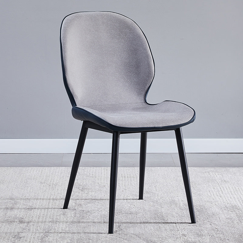 Home Scandinavian Side Chair Upholstered Solid Back Metal Dining Room Chair Light Gray 1 Piece Clearhalo ' kitchen&dining_furn' 'Dining Chairs' 'Dining Tables & Seating' 'dining_chair' 'furn' 'furn_dining_chair' 'Furniture' 'furniture_dining_chair' 'Kitchen & Dining Furniture' 'kitchen' 3756015