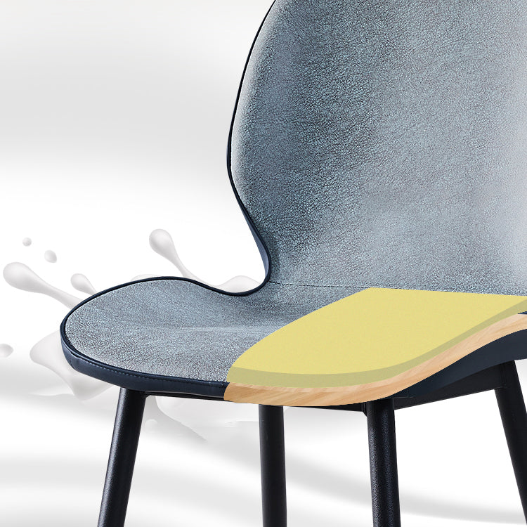 Home Scandinavian Side Chair Upholstered Solid Back Metal Dining Room Chair Clearhalo ' kitchen&dining_furn' 'Dining Chairs' 'Dining Tables & Seating' 'dining_chair' 'furn' 'furn_dining_chair' 'Furniture' 'furniture_dining_chair' 'Kitchen & Dining Furniture' 'kitchen' 3756017