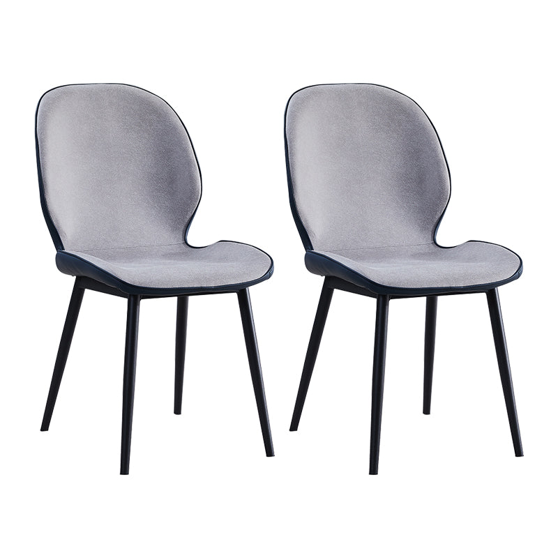 Home Scandinavian Side Chair Upholstered Solid Back Metal Dining Room Chair Light Gray 2 Piece Set Clearhalo ' kitchen&dining_furn' 'Dining Chairs' 'Dining Tables & Seating' 'dining_chair' 'furn' 'furn_dining_chair' 'Furniture' 'furniture_dining_chair' 'Kitchen & Dining Furniture' 'kitchen' 3756018