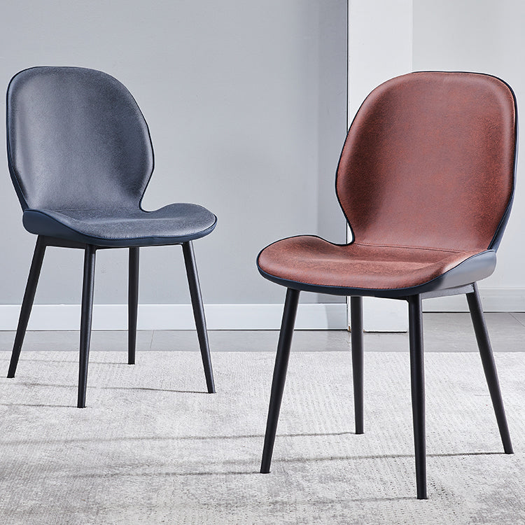 Home Scandinavian Side Chair Upholstered Solid Back Metal Dining Room Chair Clearhalo ' kitchen&dining_furn' 'Dining Chairs' 'Dining Tables & Seating' 'dining_chair' 'furn' 'furn_dining_chair' 'Furniture' 'furniture_dining_chair' 'Kitchen & Dining Furniture' 'kitchen' 3756027