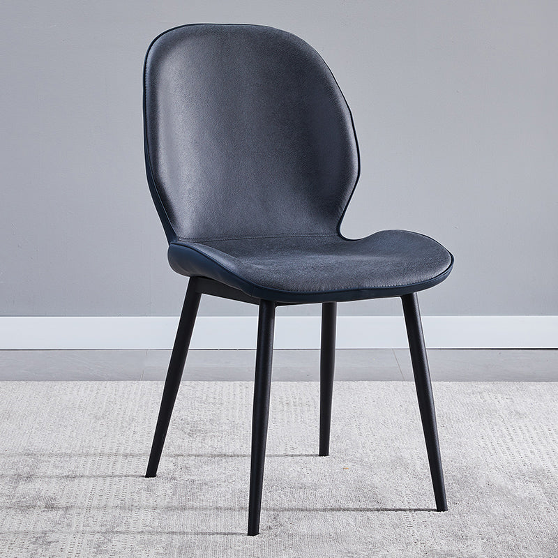 Home Scandinavian Side Chair Upholstered Solid Back Metal Dining Room Chair Dark Gray 1 Piece Clearhalo ' kitchen&dining_furn' 'Dining Chairs' 'Dining Tables & Seating' 'dining_chair' 'furn' 'furn_dining_chair' 'Furniture' 'furniture_dining_chair' 'Kitchen & Dining Furniture' 'kitchen' 3756028