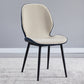 Home Scandinavian Side Chair Upholstered Solid Back Metal Dining Room Chair Off-White 1 Piece Clearhalo ' kitchen&dining_furn' 'Dining Chairs' 'Dining Tables & Seating' 'dining_chair' 'furn' 'furn_dining_chair' 'Furniture' 'furniture_dining_chair' 'Kitchen & Dining Furniture' 'kitchen' 3756031