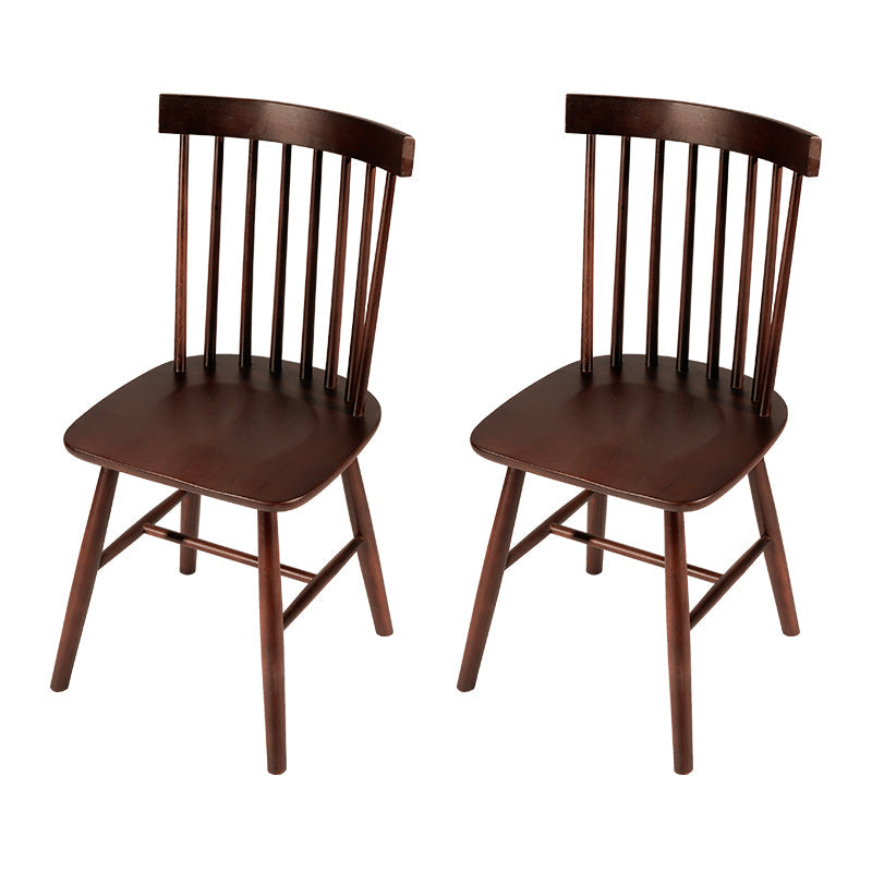 Rustic Style Armless Dining Chairs Beech Slat Back Side Chair with Wood Legs Brown-Black 2 Piece Set Clearhalo ' kitchen&dining_furn' 'Dining Chairs' 'Dining Tables & Seating' 'dining_chair' 'furn' 'furn_dining_chair' 'Furniture' 'furniture_dining_chair' 'Kitchen & Dining Furniture' 'kitchen' 3756036