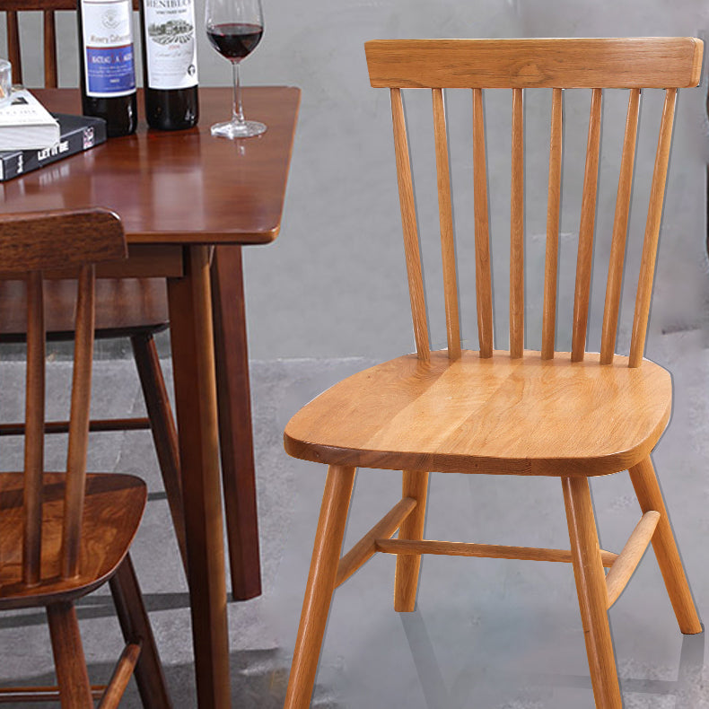 Rustic Style Armless Dining Chairs Beech Slat Back Side Chair with Wood Legs Clearhalo ' kitchen&dining_furn' 'Dining Chairs' 'Dining Tables & Seating' 'dining_chair' 'furn' 'furn_dining_chair' 'Furniture' 'furniture_dining_chair' 'Kitchen & Dining Furniture' 'kitchen' 3756037