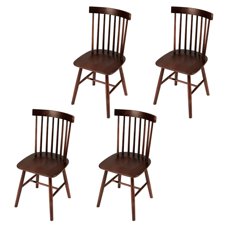 Rustic Style Armless Dining Chairs Beech Slat Back Side Chair with Wood Legs Brown-Black 4 Piece Set Clearhalo ' kitchen&dining_furn' 'Dining Chairs' 'Dining Tables & Seating' 'dining_chair' 'furn' 'furn_dining_chair' 'Furniture' 'furniture_dining_chair' 'Kitchen & Dining Furniture' 'kitchen' 3756038