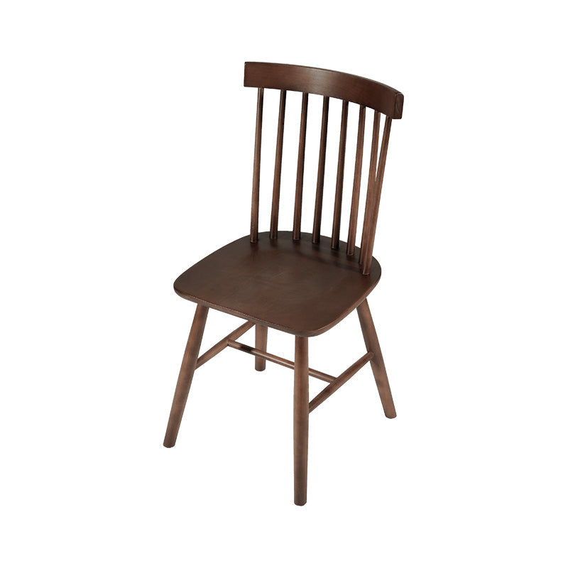 Rustic Style Armless Dining Chairs Beech Slat Back Side Chair with Wood Legs Dark Wood 1 Piece Clearhalo ' kitchen&dining_furn' 'Dining Chairs' 'Dining Tables & Seating' 'dining_chair' 'furn' 'furn_dining_chair' 'Furniture' 'furniture_dining_chair' 'Kitchen & Dining Furniture' 'kitchen' 3756040
